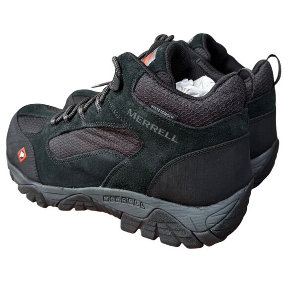 NEW Merrell Mens Size 7.5 Moab Onset Mid Waterproof Composite Toe Work Boot Blac - Picture 6 of 12